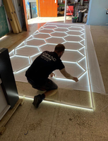 Lumière de garage LED hexagonale, éclairage de plafond en nid d'abeille pour atelier, lampe hexagonale, système modulaire connectable
