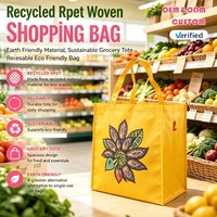 Sac de courses tissé recyclé, matériau respectueux de l'environnement, sac de courses durable, sac écologique réutilisable