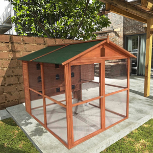 SDB008 Volière d'extérieur de luxe moderne en bois de sapin de haute qualité, grande volière pour oiseaux avec 9 cages pour perroquets, design en filet, écologique - Product Image 6