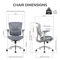 Chaise de bureau de conférence ultra-ergonomique inclinable en maille pour ordinateur, pivotante, en aluminium, pour travail et tâches de direction