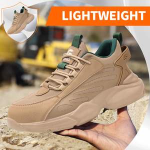 À la mode Volant Tricoté Léger Respirant À Lacets Confortable Norme Européenne En Acier Orteil En Caoutchouc En Plastique Chaussures De Sécurité - Product Image 5