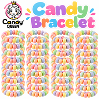 Bonbons Comprimés Halal Direct Usine, Perles de Bonbons Durs Goût Fruité en Forme de Bracelet et Collier, Emballées Individuellement, Échantillon Gratuit