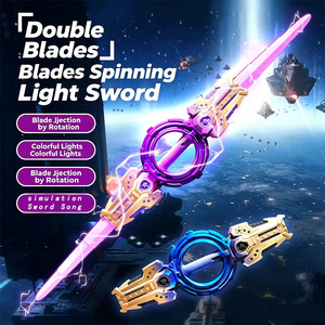 Épée Lumineuse Tournante à Double Lame pour Enfants, Épée Laser Télescopique à Double Tête Lumineuse Rotative, Jouet de Jeu de Rôle - Product Image 1