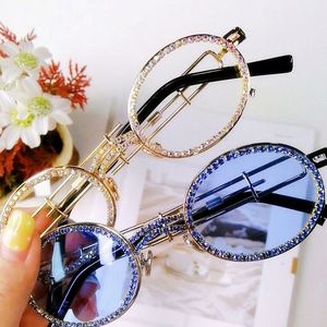 2020 Luxury Vintage UV400 Women Metal Rhinestone <b>Sunglasses</b> Small Frame Oval <b>Sunglasses</b> - Product Image 6