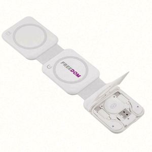 Chargeur sans fil magnétique pliable 3-en-1 portable avec charge rapide et design imprimé UV - Product Image 1