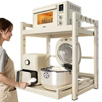 Étagère de rangement multifonctionnelle réglable en métal pour micro-ondes, style moderne et minimaliste, pour cuisine domestique, idéale pour le riz