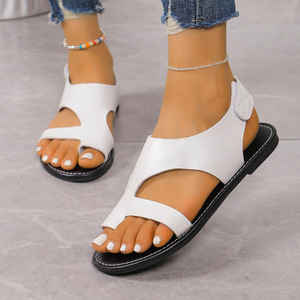 Women's European American Beach Sandals Cross-Border New Plus Size 44 Flat Bottom Shoes With Slip-On Platform for Summer - Product Image 5