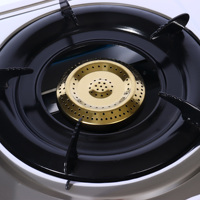 Cuisinière à gaz GPL 3 brûleurs avec panneau supérieur en acier inoxydable et brûleurs en acier