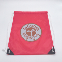 Sac à dos en Polyester rose avec Logo personnalisé, sacs de livres, vêtements d'exercice en Nylon, pochettes pour fille