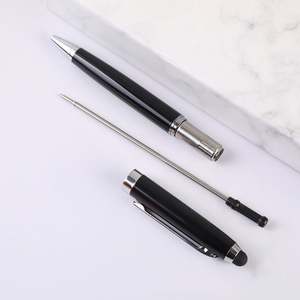 ปากกาลูกลื่นโลหะหนักแบบสัมผัสหน้าจอ สีดำเรียบง่าย สำหรับสำนักงานธุรกิจ  สามารถพิมพ์โลโก้ได้  ปากกาเขียนสำหรับนักเรียน - Product Image 4