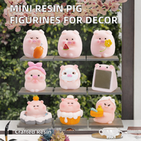 Figurines de cochon miniatures en résine peintes à la main, assortiment en gros, ornements de cochon miniatures, artisanat DIY pour maison de poupée et jardin féerique