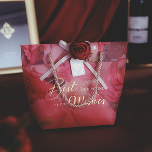 Custom Logo <b>Wedding</b> Packaging Bags Bowknot Giveaway Gift Party Supplies Chocolate Candy Box Paper Bags for Guests - Product Image 2