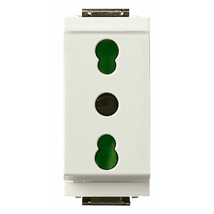 2P+T 16A ปลั๊กไฟสีขาว P17/11 ปลั๊กไฟฟ้า 4.1x2.8x5.3 ซม. - Product Image 1
