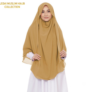Traditional Chiffon Muslim Women Instant Chiffon <strong>Hijab</strong> Ready to Wear Muslim Khimar <strong>With</strong> <strong>Niqab</strong> <strong>Style</strong> <strong>Hijab</strong> - Product Image 1