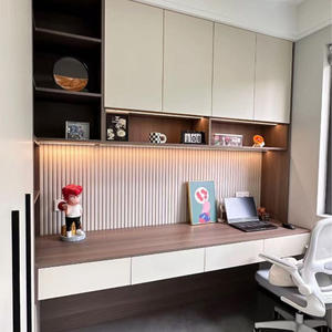 Marco de diseño industrial moderno y estantería abierta de madera maciza, con cajones de almacenamiento para bibliotecas domésticas y escolares. - Product Image 4