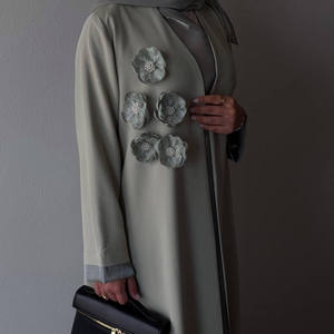 Oem/Odm New Open Muslim Breathable Dubai Design <strong>Model</strong> Patchwork Elegant Cardigan <strong>Abaya</strong> - Product Image 5