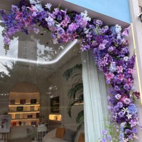 Flores Artificiales de Seda Morada Qibai, Molduras Artificiales para Techo de Auditorio, Decoración con Flores Artificiales, Paquete de Regalo Decorativo