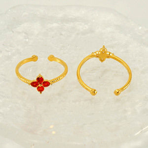 Zogxin Flower Ring Stainless Steel Adjustable With Zircon Inlay Unisex Jewelry Gift - Product Image 4