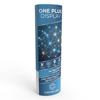 Présentoir Totem en Carton Écologique Pliable, Support Ovale en Papier Ondulé pour Salons Professionnels et Publicité