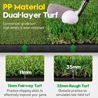 Tapis de golf durable avec distributeur de balles intégré, tapis d'entraînement extérieur robuste pour la pratique du golf sur pelouse ou jardin