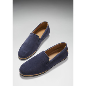 Espadrillas con Suola in Gomma, Blu Navy Scamosciato - Product Image 3