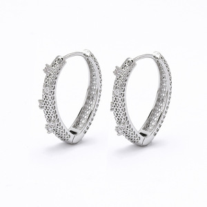 <b>Huggie</b> Earrings Gold <b>Silver</b> Rose Gold Micro Insert Zircon Hollow Geometric Shape Everyday Wear - Product Image 3