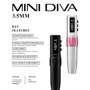 Oem POPU Mini Diva chuyên nghiệp không dây pmu máy 3.5 mét đột quỵ kỹ thuật số trang điểm vĩnh viễn Tattoo Pen cho lông mày môi bút kẻ mắt - Product Image 3