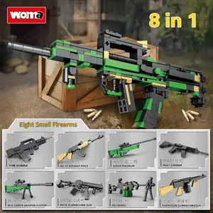 WOMA TOYS C0168 brique de construction de marque de qualité garçon enfants modèle <span class=keywords><strong>ak</strong></span>-<span class=keywords><strong>47</strong></span> m416 thompson smg sniper micro gun block - Product Image 3