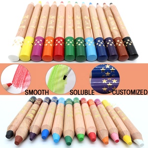 Crayons aquarelle 3 en 1 de grande taille de haute qualité Crayons de cire boisés Crayons en bois Jumbo/ensemble de crayons épais pour enfants - Product Image 2