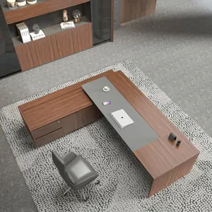 L Shape Design Office Manager Wooden Desk Furniture CEO Desk Computer Table Office Desk Executive workstation furniture office