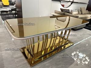 Mobiliario de Comedor de Lujo al por Mayor Mesa de Comedor Dorada Muebles para Comedor de Hotel Cocina Sillas y Mesas de Comedor - Product Image 2