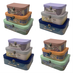 In De Fabriek Verkochte <span class=keywords><strong>3</strong></span>-delige Bedrukte Kofferset Met Graffiti-Patroon Draagbare Papieren Geschenkdozen Met Handvat Bloembak Voor Geschenkverpakking - Product Image 1