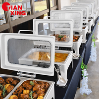 TIANXING Elegante Calentador de Comida Profesional de 9L, Color Blanco, con Quemador de Alcohol, para Servicio de Buffet, Ideal para Hoteles y Servicios de Catering