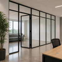 Cloison modulaire en verre à cadre en aluminium, insonorisée, facile à installer – Meilleure vente
