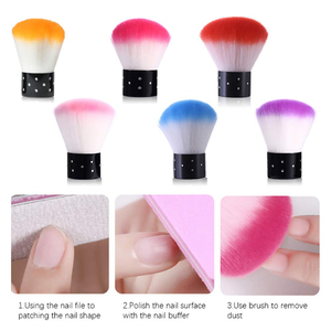 6Pcs Nail Art Dust <b>Brush</b> Remover for Acrylic & Makeup | Powder Cleaner Kabuki <b>Brushes</b> for Makeup, Blush, and Nail Cleaning - Product Image 1