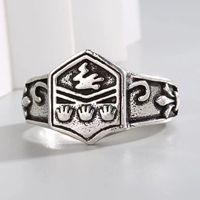 Bague Chevalière en Cuivre Vintage, Motif Totem Sculpté, Réglable, pour Homme, Style Rétro Ethnique, Bijou Tendance, Cadeau