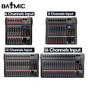 Factory 6 <b>8</b> 12 16 Channels Professional Audio Mixer USB DJ Sound Mixing Console 48V Phantom Mixer CT Series - Product Image 5