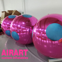 Nouveau ballon gonflable brillant à points laser colorés, ballon miroir gonflable coloré à points pour décoration de fête disco
