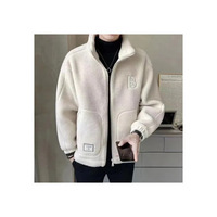 Nouvelle veste bomber en velours côtelé matelassée en laine d'agneau pour homme 2025, doublure en polaire, épaisse, streetwear, motif cœur, fermeture éclair, automne