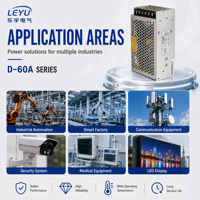 Alimentation à découpage double sortie Leyu D-60A 60W 5V 4A 12V 3A Transformateur SMPS industriel AC/DC