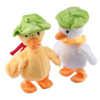 Peluche de canard électrique en forme de feuille de lotus, parlante, marchant, chantant, musicale, mignonne, amusante, interactive, pour enfants, cadeau