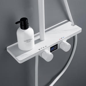 Cross-Border Luxury Three-Speed Handheld <b>Shower</b> <b>Head</b> <b>Square</b> Copper Thermostatic Digital Display Overhead Set Bath Hardware - Product Image 3