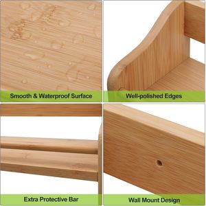 Best 3 Tier Bamboo <b>Wall</b> <b>Mounted</b> Spice Rack <b>Shelf</b> Organizer Kitchen Seasoning Rack Etagere a Epices Porte Epice Spice Racks - Product Image 5