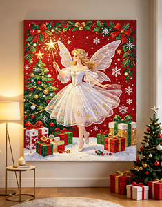 Kit de Broderie Diamant 5D DIY Complet pour Noël, Motif Fée, Mosaïque de Diamants pour Toile de Salon - Product Image 2