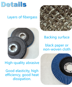 Disco de aleta abrasivo de óxido de aluminio Rueda de tela de <span class=keywords><strong>esmeril</strong></span> plana de pulido y pulido de 5 pulgadas - Product Image 4