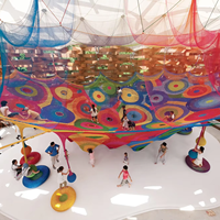 Parc de trampolines intérieur commercial, aire de jeux d'aventure, mur d'escalade, jeux interactifs pour la maternelle et le divertissement familial
