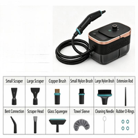 Nettoyeur vapeur portable haute pression multifonctionnel 1250-1600 ml avec 10 têtes de brosse pour le nettoyage en profondeur de la maison, de la voiture et de la cuisine