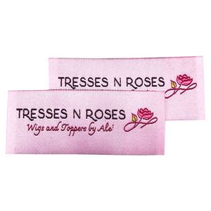 Étiquettes de col personnalisées en damassé tissé avec logo, à coudre, lavables, pour vêtements, vente en gros - Product Image 1