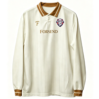 Maillot de football vintage haut de gamme personnalisé à manches longues, chemise de football rétro rayée, uniforme d'équipe brodé