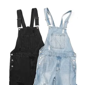 Fashionable and casual light blue washed wide-leg denim overalls 2023 spring and summer